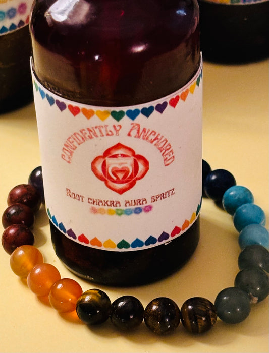 Confidently Divinely Anchored (Root Chakra ) Purification/Protection Aura intention Spritz!! *picture shown of our actual product label*