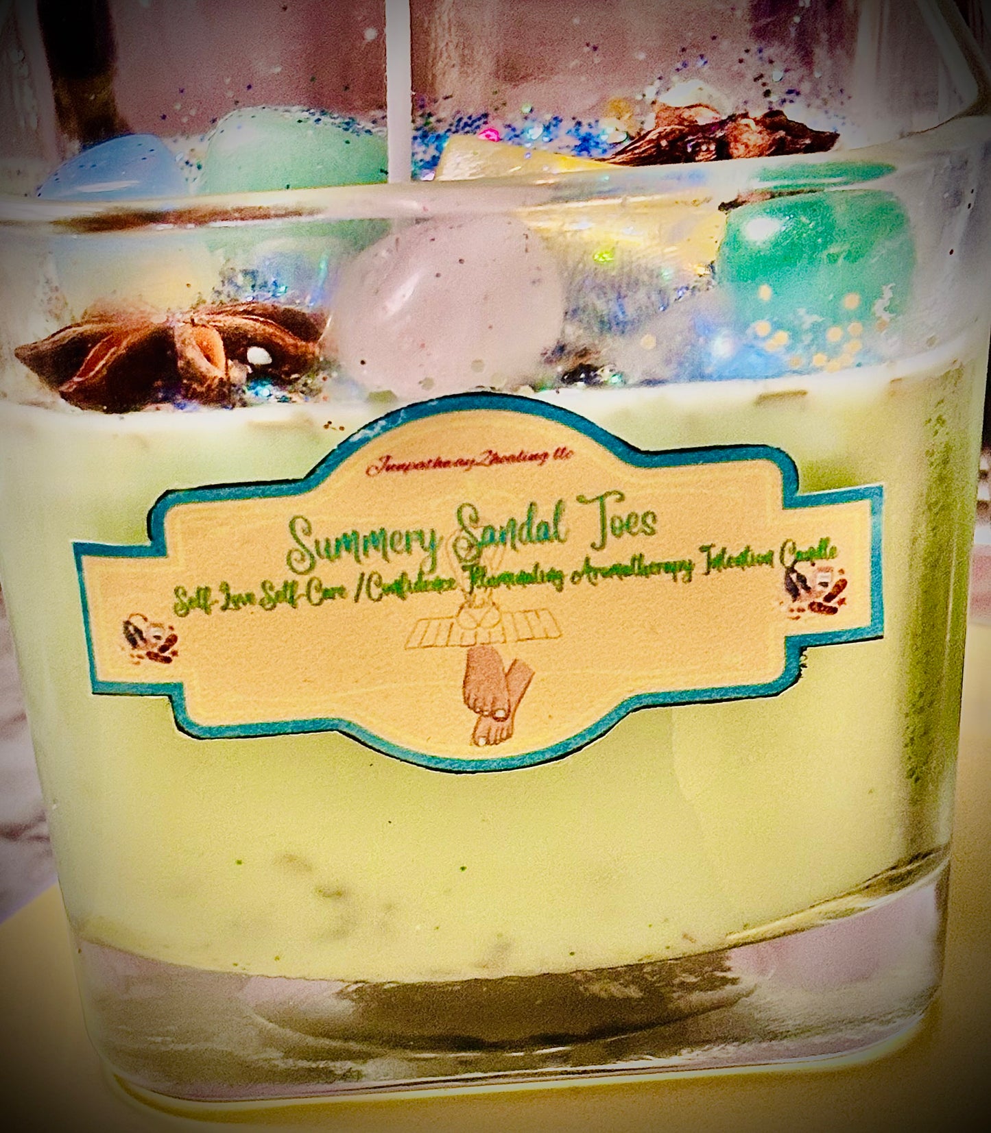 “Summery Sandal Toes” (Self-Confidence /Self -love & Care Aromatherapy Intention Candle)